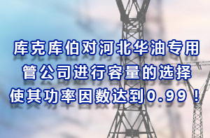 庫克庫伯對河北華油專用管公司進行容量的選擇，使其功率因數達到0.99！